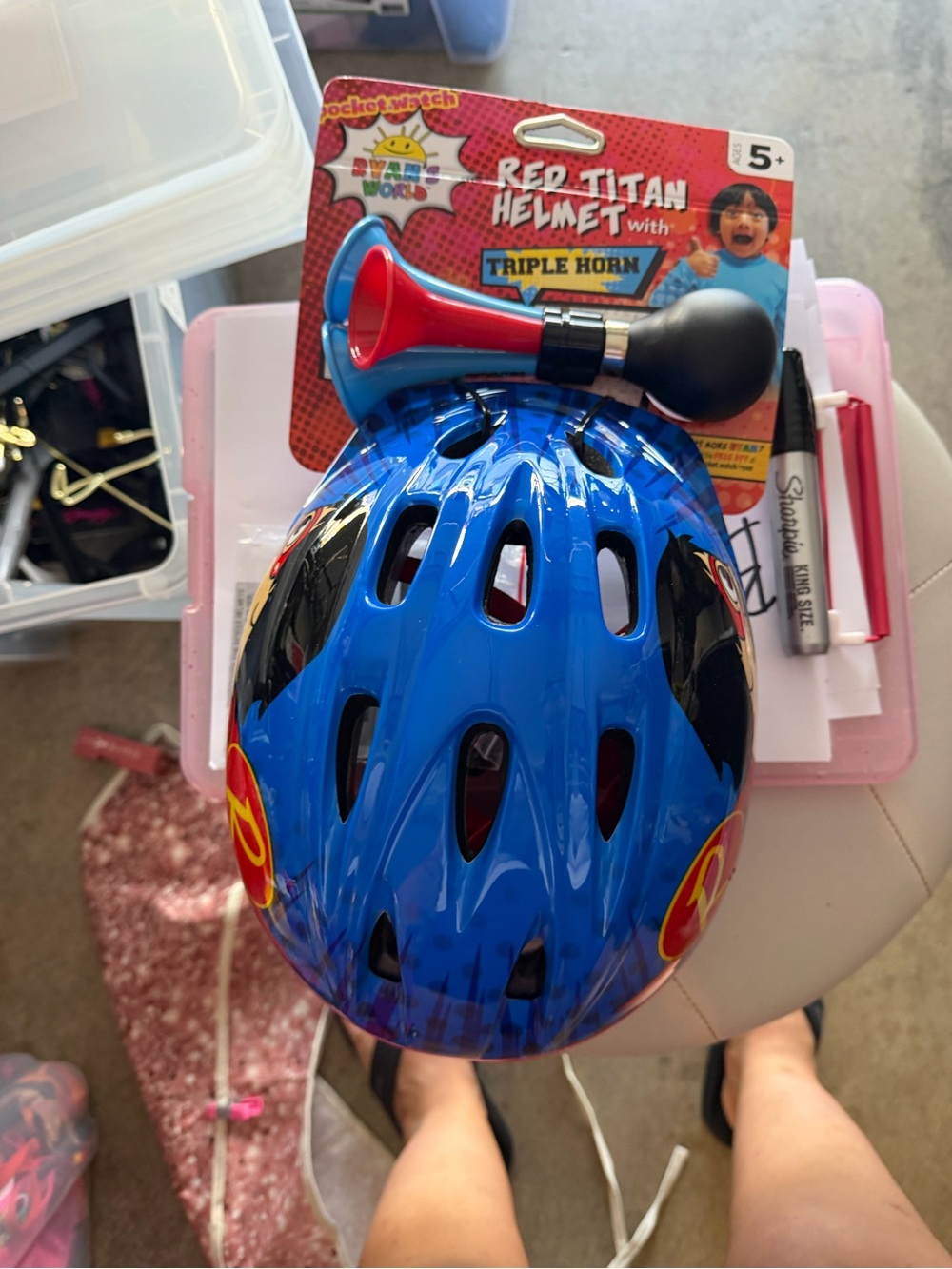Red Titan Kids Helmet - Blue with Red Accents